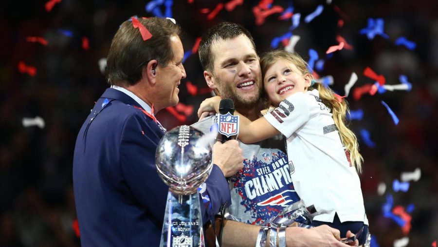 Quarterback+Tom+Brady+celebrates+his+6th+Super+Bowl+win+with+his+family.