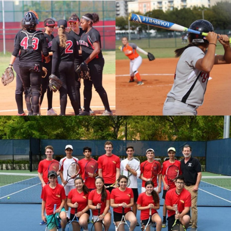 The Softball and Tennis team getting ready for the beginning of the spring season.




