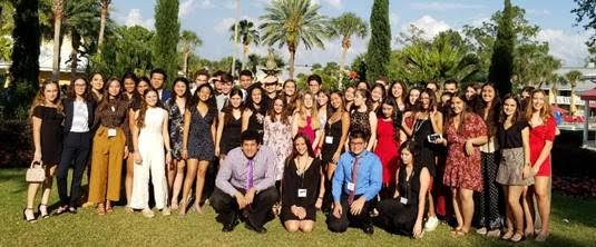 The CAF&DM students dressed to attend the Florida Scholastic Press Association Banquet.