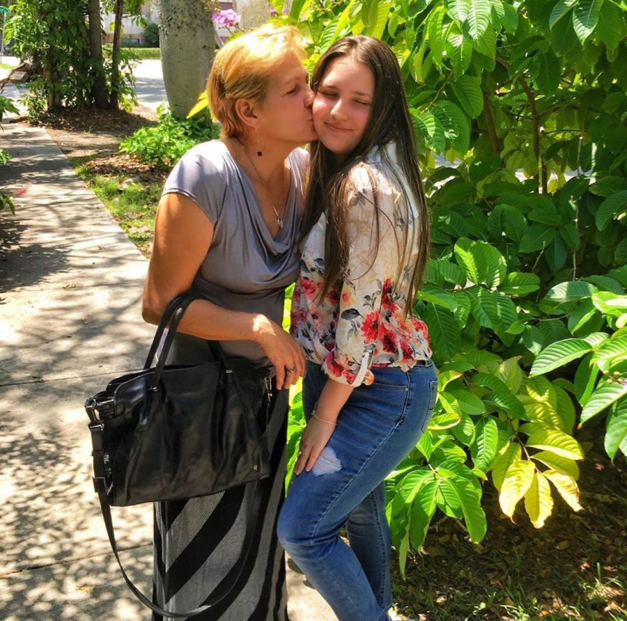Laura Hernandez and her mom on there way to have dinner for Mother's Day.