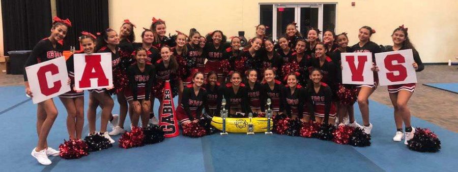 Coral Gables Senior Highs Cheerleaders show their Cavalier spirit at the UCA cheer camp they attended.