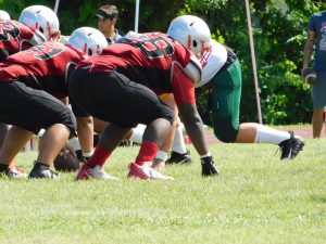 The Coral Gables Cavalier Football team taking on Killian High School during their first preseason game of the 2019-2020 season.