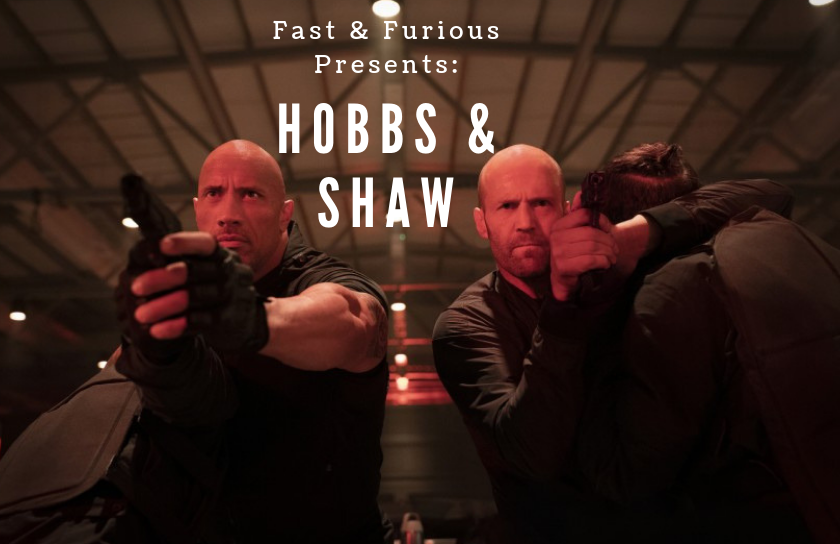 Dwayne Johnson (left) and Jason Statham (right) as Luke Hobbs and Deckard Shaw in their new movie, "Fast & Furious Presents: Hobbs & Shaw"