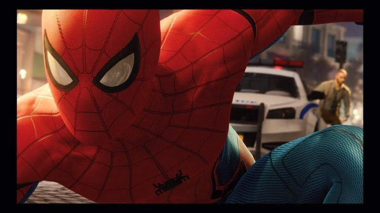 A photograph taken from the PlayStation 4 video game "Marvel's Spiderman."