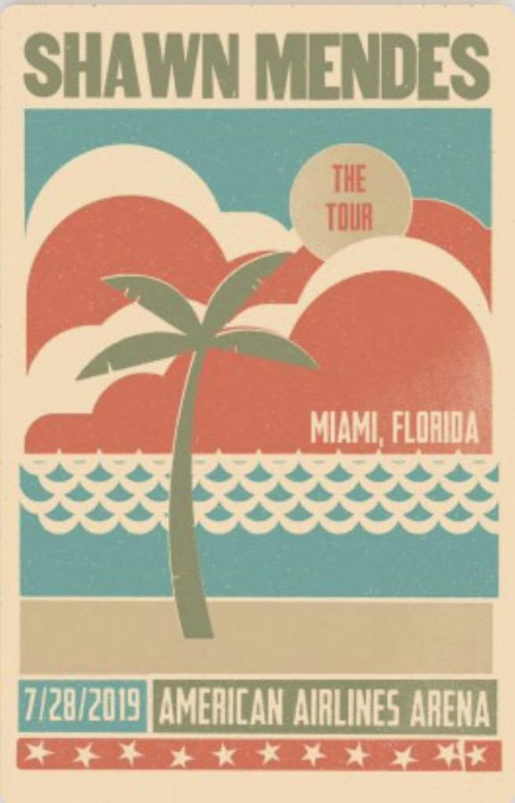 This customized concert poster for the city of Miami not only captivated several characterizing aspects of South Florida, but also excited Shawn Mendess strong fanbase in Miami.