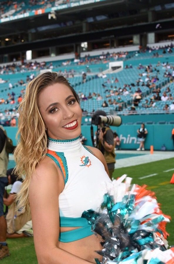 Sofia Sanz de Acedo, a graduate of the CGHS class of 2015, recently became a cheerleader for the Miami Dolphins.