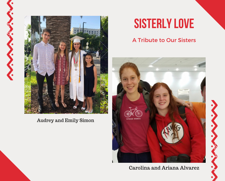 Alumni+Emily+Simon+and+Carolina+Alvarez+continue+to+stand+with+their+sisters%2C++Audrey+Simon+and+Ariana+Alvarez%2C+even+after+the+two+have+embarked+on+their+journeys+to+college.