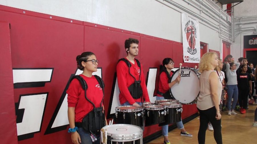 The band drumline.