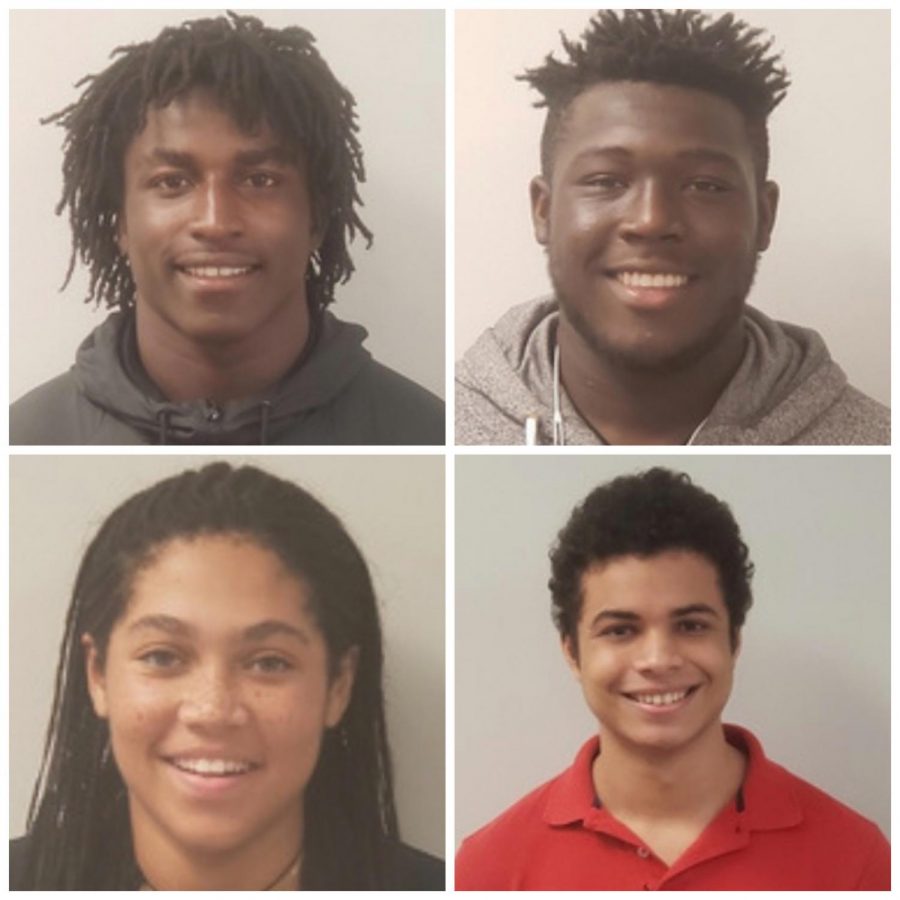 The Athletes of the Week for the month of September. Pictured above: Ronald Parker (top left), Maurice Jones (top right), Kevin Monjarrez (bottom right), Thais Forbes (bottom left)