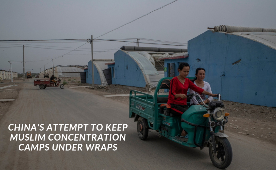 Two women in one of the many Muslim detention centers in Xinjiang, China.