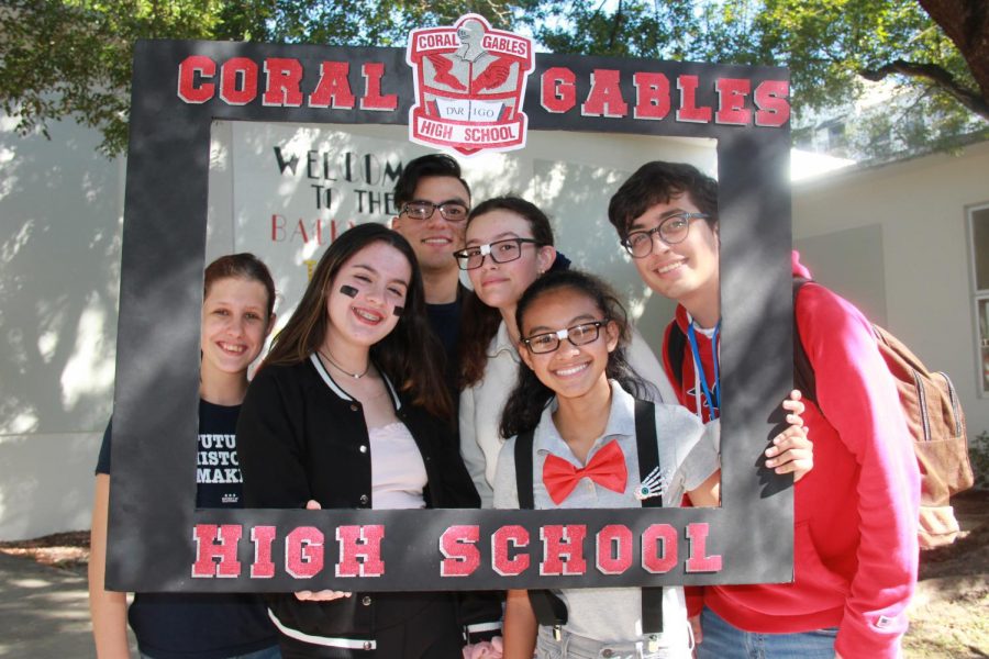 Students celebrate the fourth day of homecoming spirit week by dressing up as either a jock or a nerd. 
