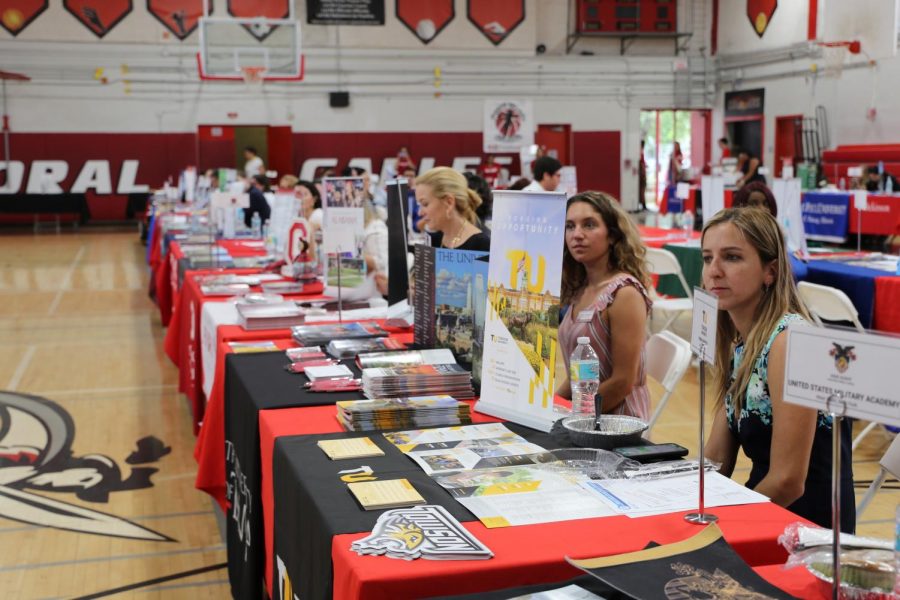 College representatives organized tables full of valuable information based on the schools.