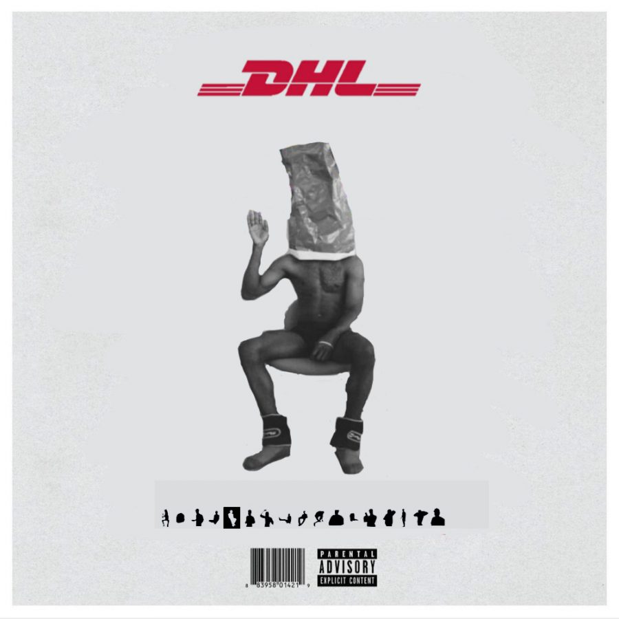 Frank ocean's "DHL" cover placed into his previous album's, "Blond" cover, with official DHL header.
