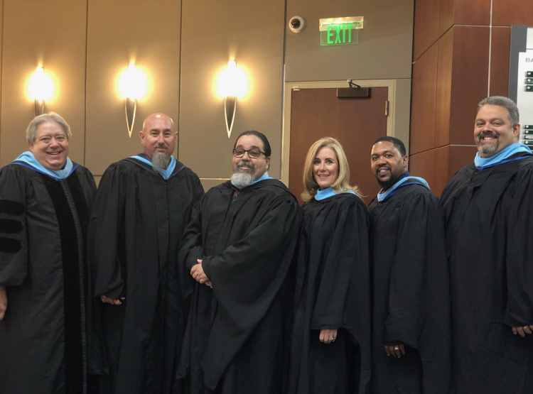 Mr. Costa and the Cavalier administration at the 2018-2019 graduation ceremony