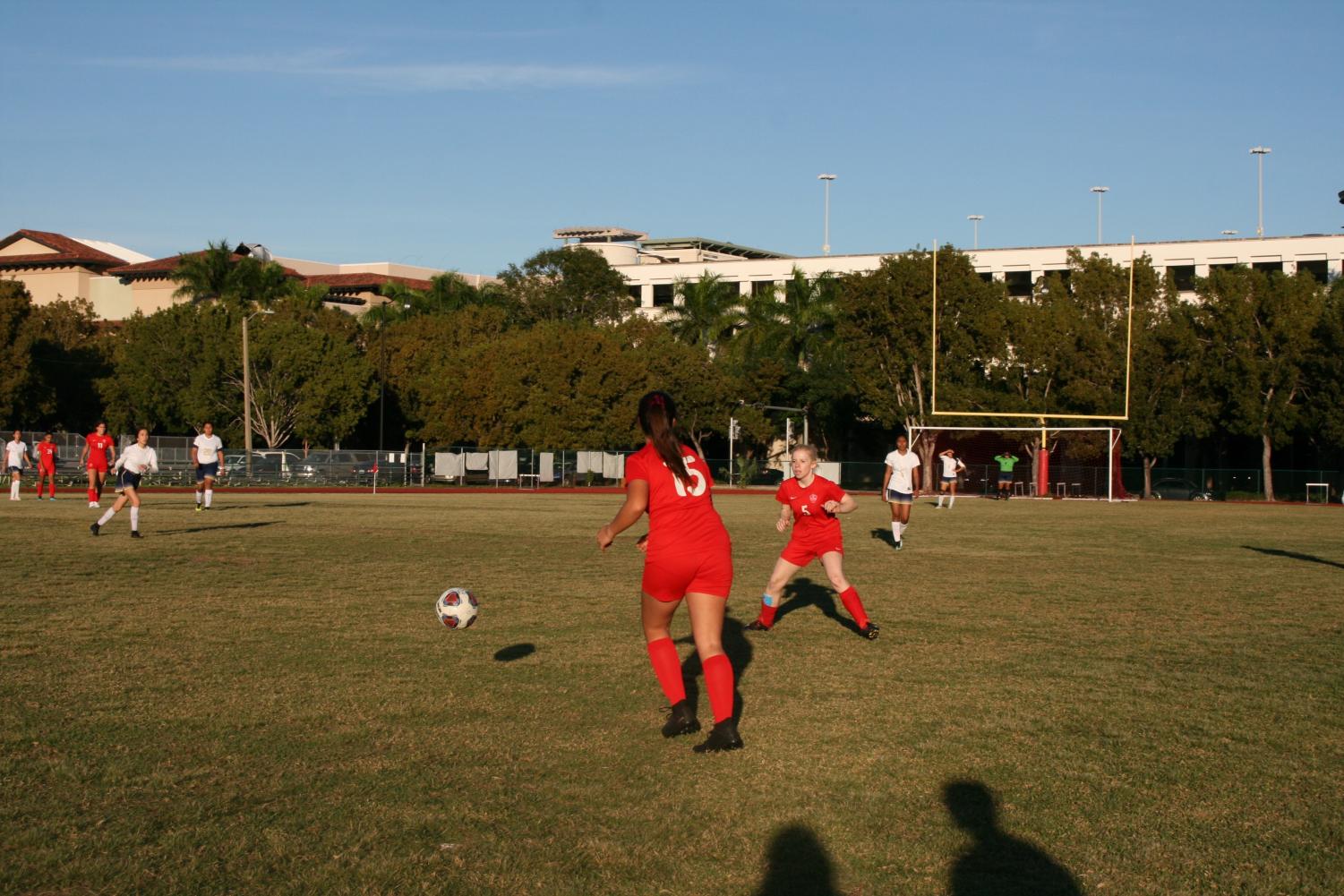 Gables' girls soccer team defeat Miami High 8-0 on home field