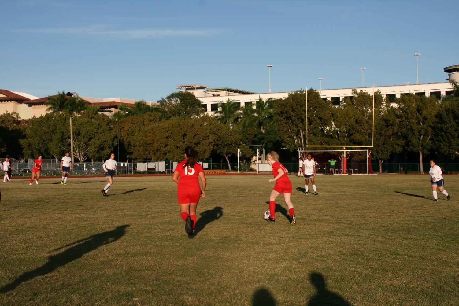 Gables' girls soccer team defeat Miami High 8-0 on home field