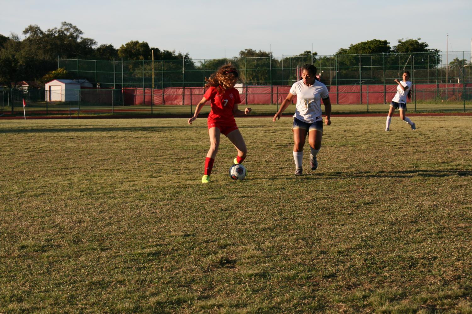 Gables' girls soccer team defeat Miami High 8-0 on home field