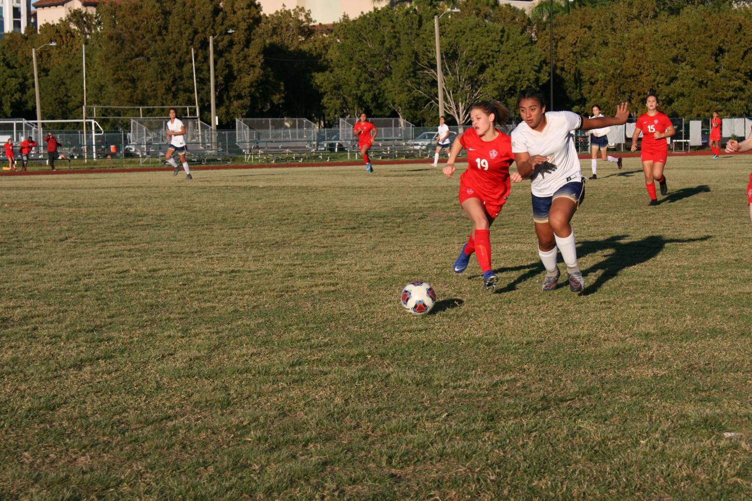 Gables' girls soccer team defeat Miami High 8-0 on home field