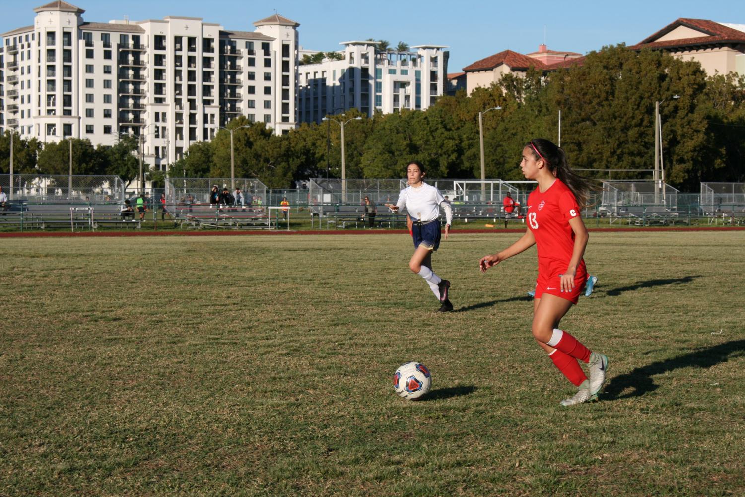 Gables' girls soccer team defeat Miami High 8-0 on home field