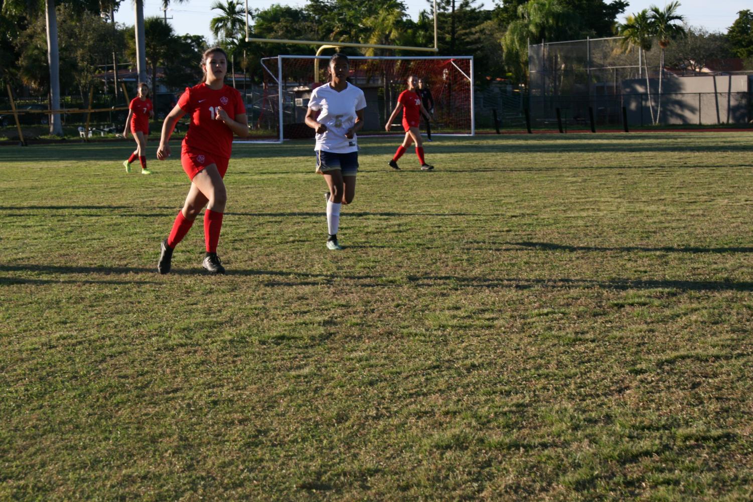 Gables' girls soccer team defeat Miami High 8-0 on home field