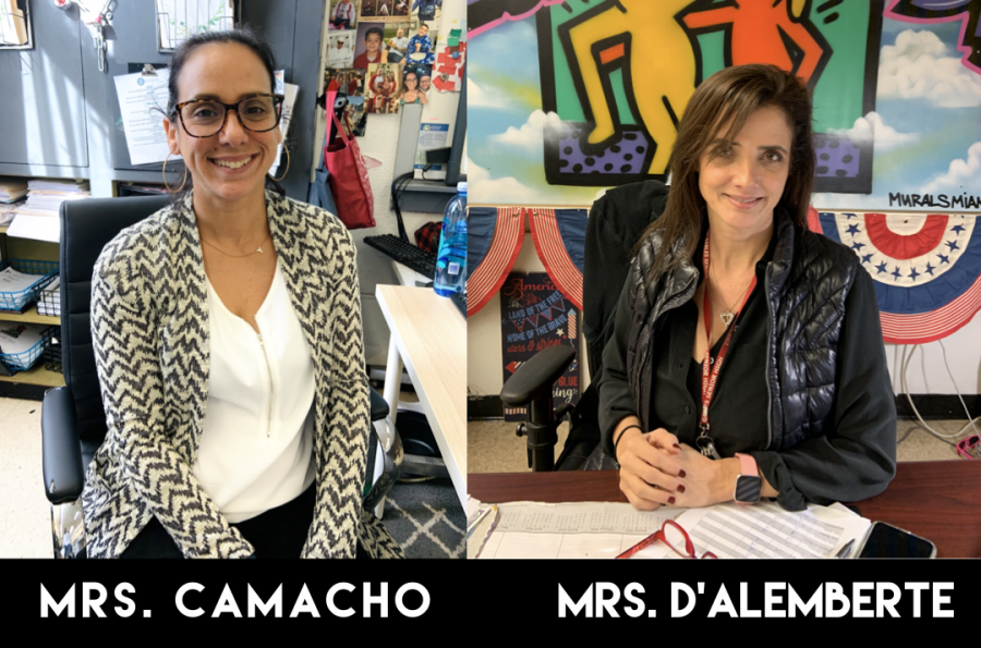 Mrs.+Camacho+and+Mrs.+DAlemberte+work+hand+in+hand+to+bring+school+spirit+throughout+the+school+year.