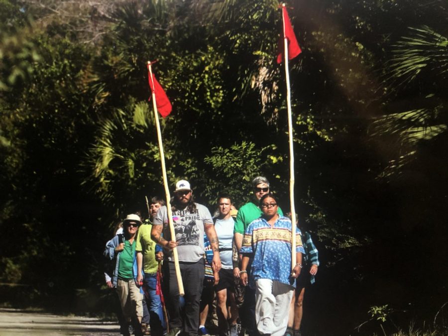 Activists grouped together, in a prayer walk, as a from of protest to alleged confistaction of land which is home to  Micosuke tribe.  