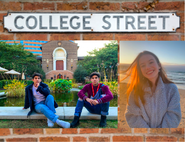 Seniors Luis Gonzalez, Braulio Gonzalez and Kylie Coulombe are all ready for college. 