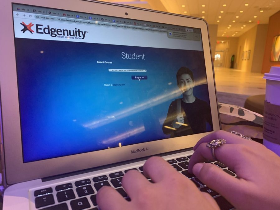 A student begins their Edgenuity assignment as they log in through the student portal.