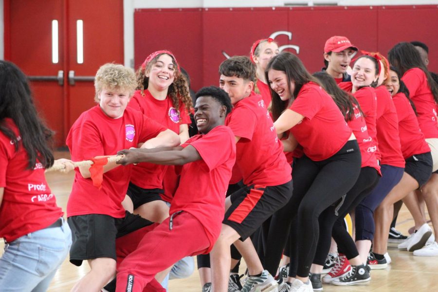The Communication Arts, Film, and Digital Media (CAF&DM) academy held their annual Field Day. Students participated in a wide range of activities including tug-of-war and hula hoop relays.