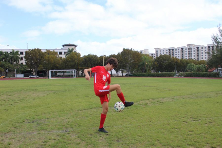 Captain Manuel Nunez shows off his juggling skills.