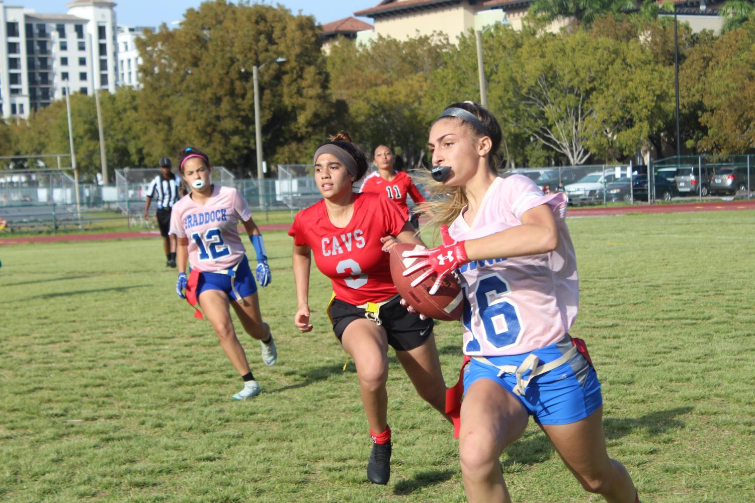 Lady Cavaliers flag football team outshine Braddock Bulldogs in season opener 21-0