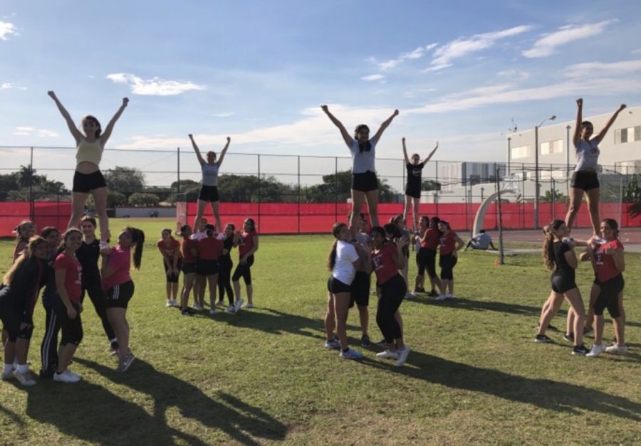 On Feb.27, the Cavalier cheer team hosted a stunt clinic after school, which helped new cheer candidates be more experienced stutters prior to tryouts.