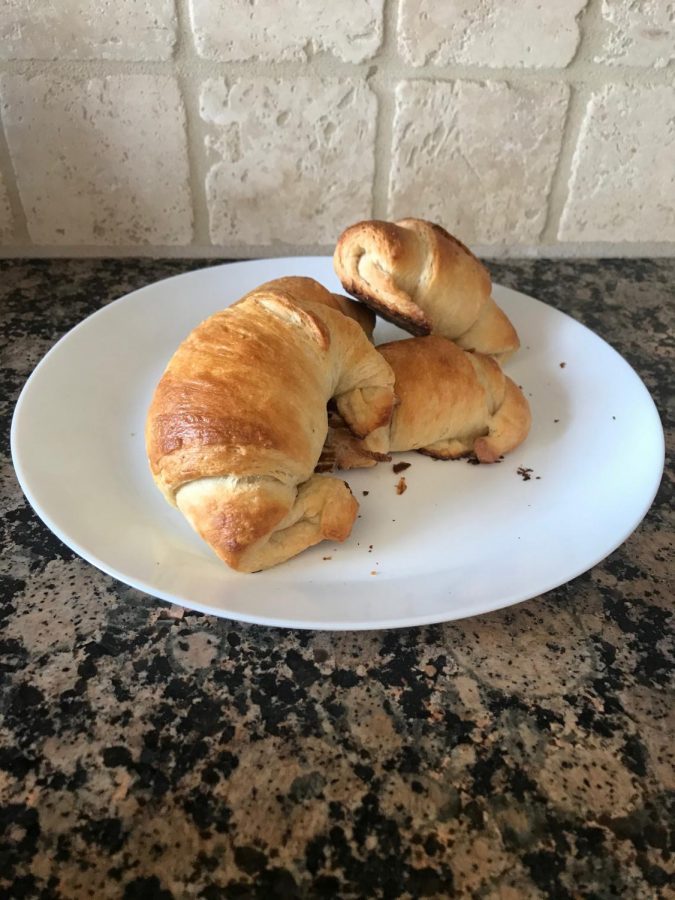 Croissants when they are completed. 