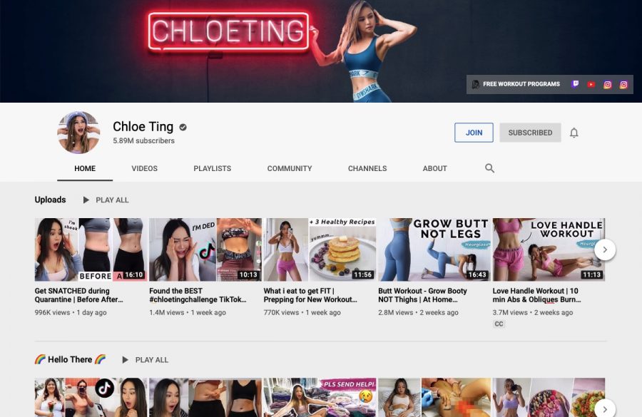 Chloe Ting's YouTube channel currently stands at 6.05 million subscribers, and counting due to her recent rising popularity.