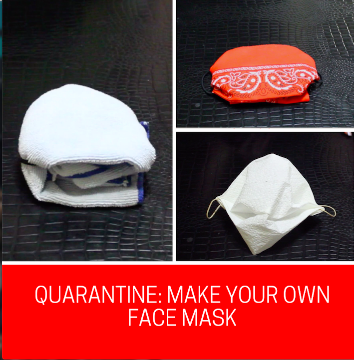 Considering the shortage of medical supplies that stores are experiencing, people can be creative and make their own face masks from home. 