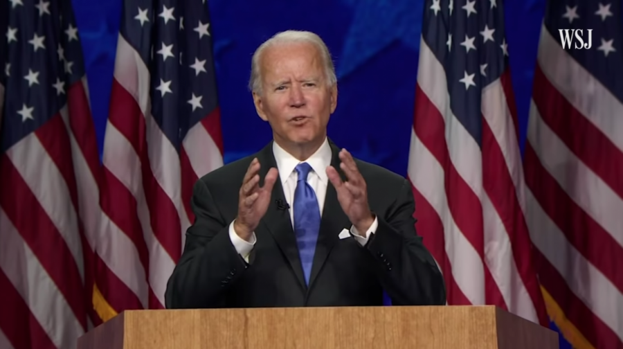 Joe Biden delivering his acceptance speech on day 4 of the 2020 Democratic National Convention.