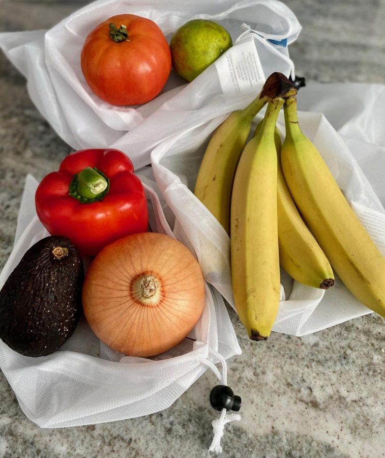 Produce bags are a sustainable way to store food items and keep them fresh.