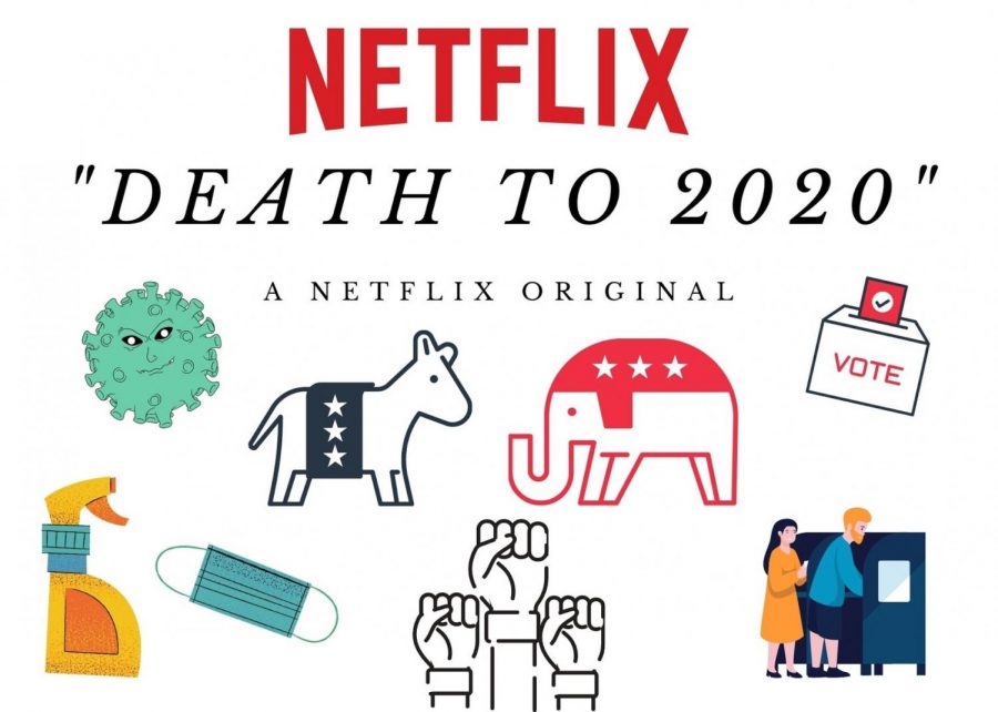 Caption: “Death to 2020” is a netflix original that used comedy to display all of the history that was made in the extremely unpredictable year, 2020. 