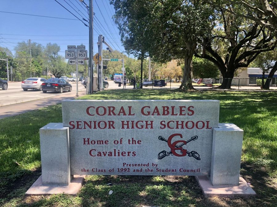 Drivers and pedestrians along Bird Road get to see the refurbished sign that marks Gables.