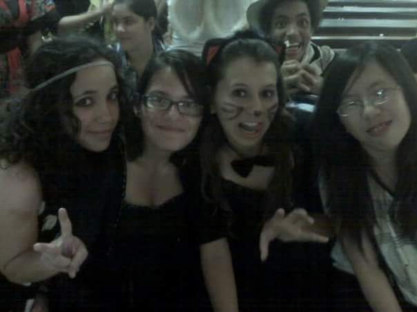 Lazaro and her friends dressed up for Halloween in the Gables gym.