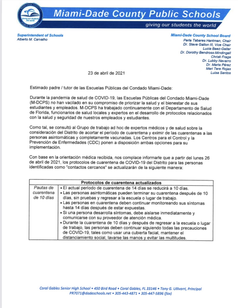 COVID-19 School Policy Updates