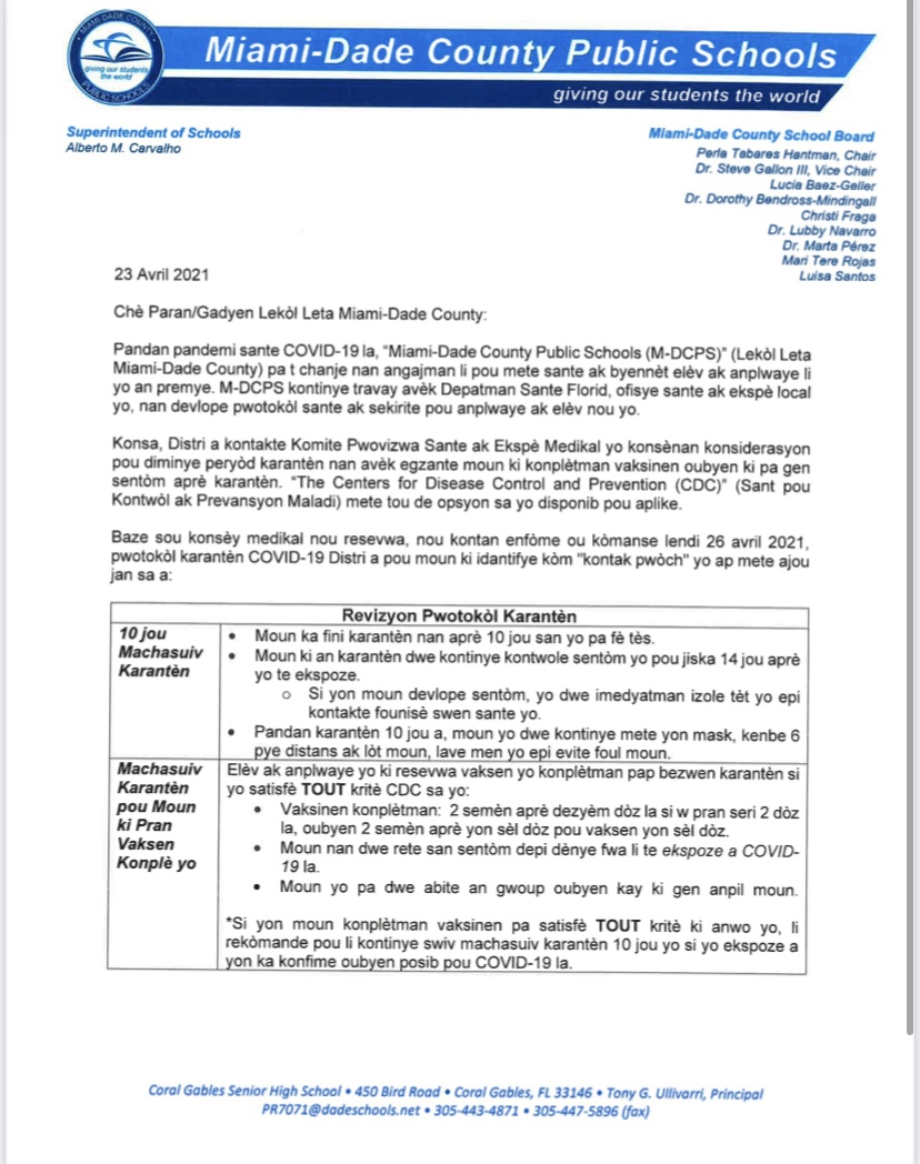 COVID-19 School Policy Updates
