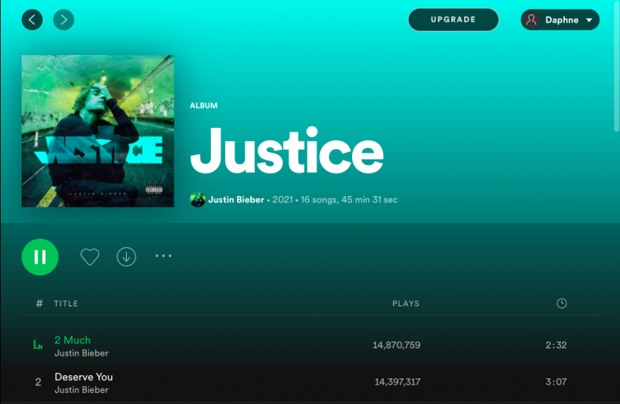 Justin Bieber's new album is full of new hits contrasting with his usual style of music. 
