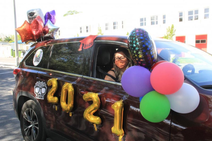 Seniors showed their school spirit by decorating their cars for this year's Senior Event celebrating their graduation.