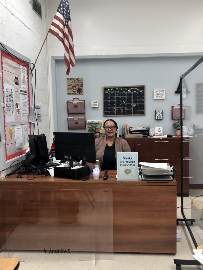 After a long week of organizing FSA testing schedules, Ms. Andrews sits in her office prepared to tackle what comes next.