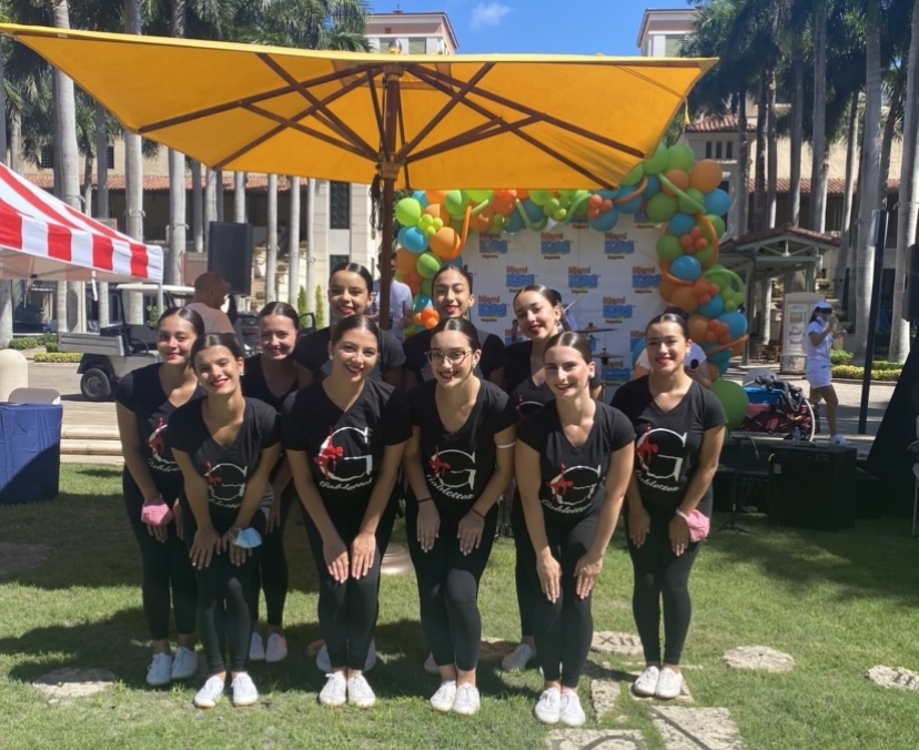 The Gablettes pose for a photo where they performed for Miami Kids Magazine's Back to school Event at Merrick Park.