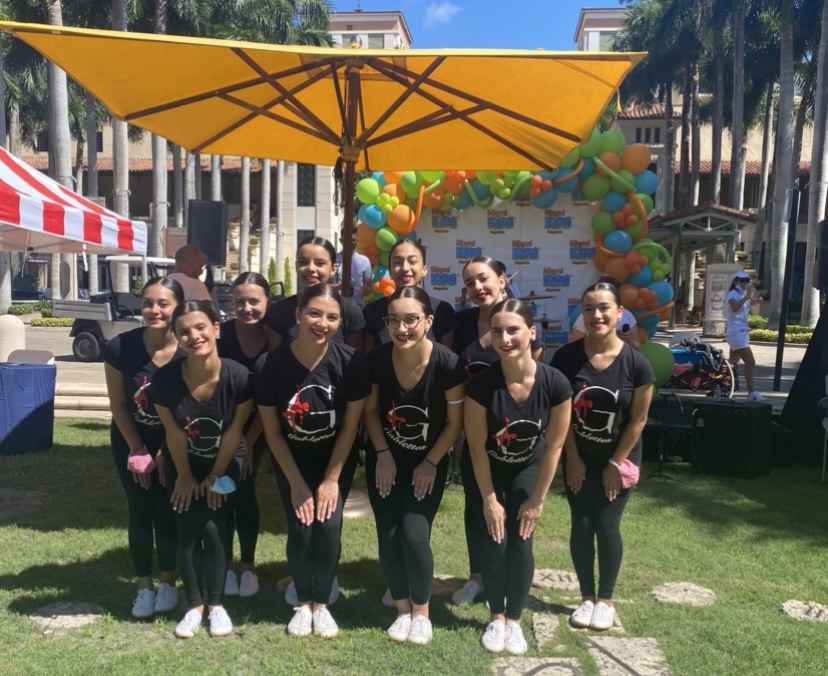 The Gablettes pose for a photo where they performed for Miami Kids Magazines Back to school Event at Merrick Park.