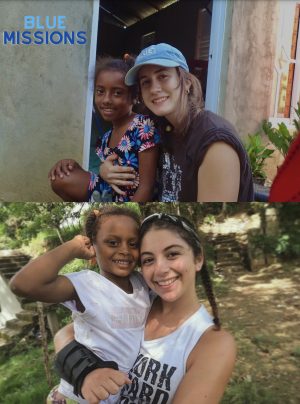 Ariadna Torres (top) and Jana Faour (bottom) enjoy their time with Blue Missions by giving back to the community in the Dominican Republic.