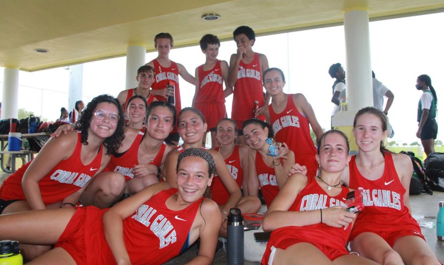 Cavalier varsity girls and boys cross country teams place first team at their meet in Ives Estates Park.