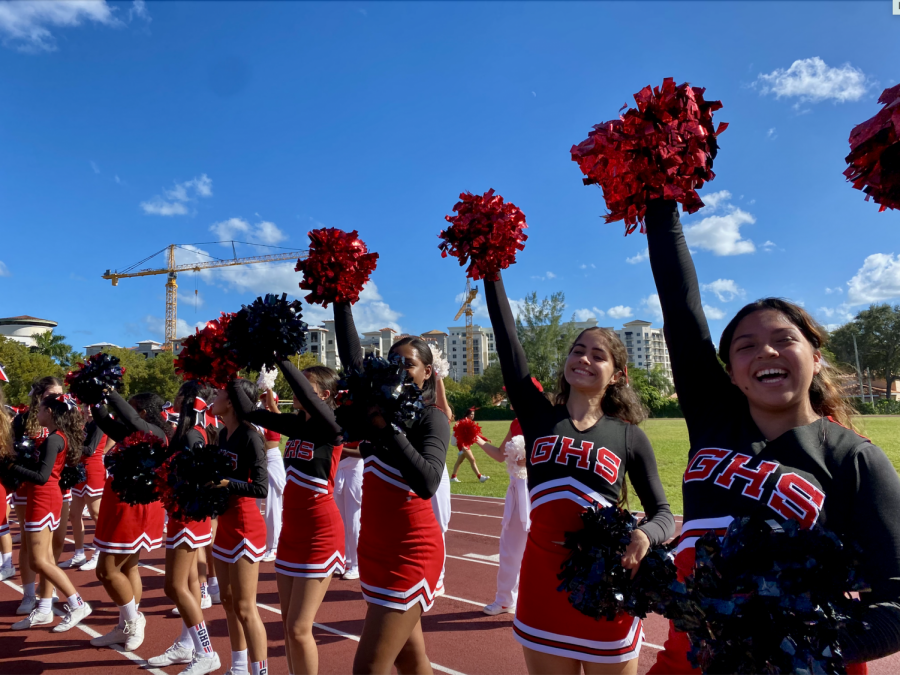 The cheerleading team is the epitome of school spirit, always showing their support for Cavaliers.